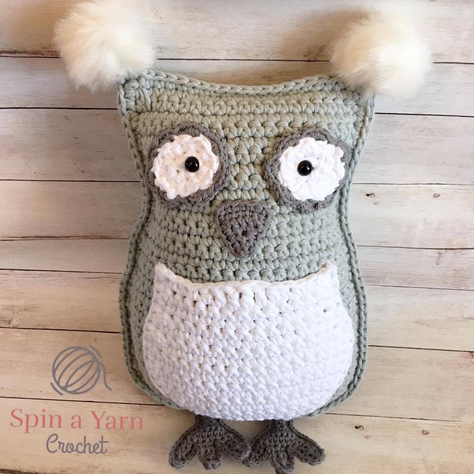 White and grey circular eye appliques with safety eyes inserted
