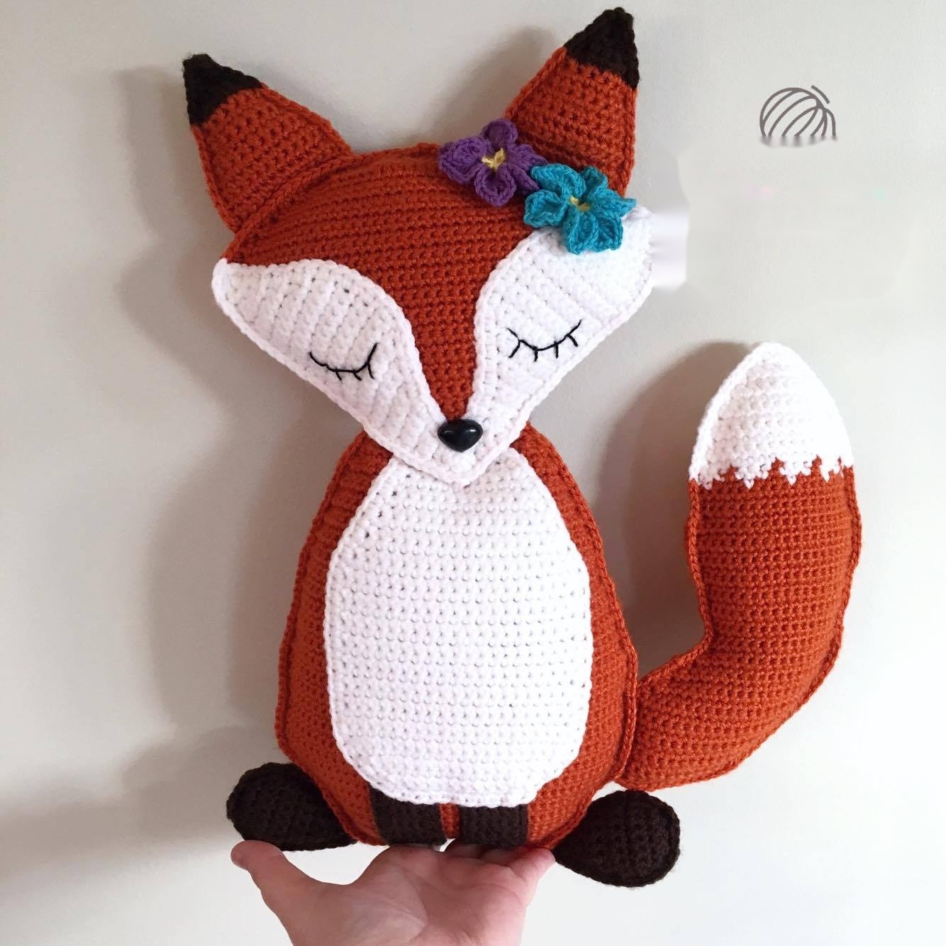 Crochet terracotta orange body panels for ragdoll fox