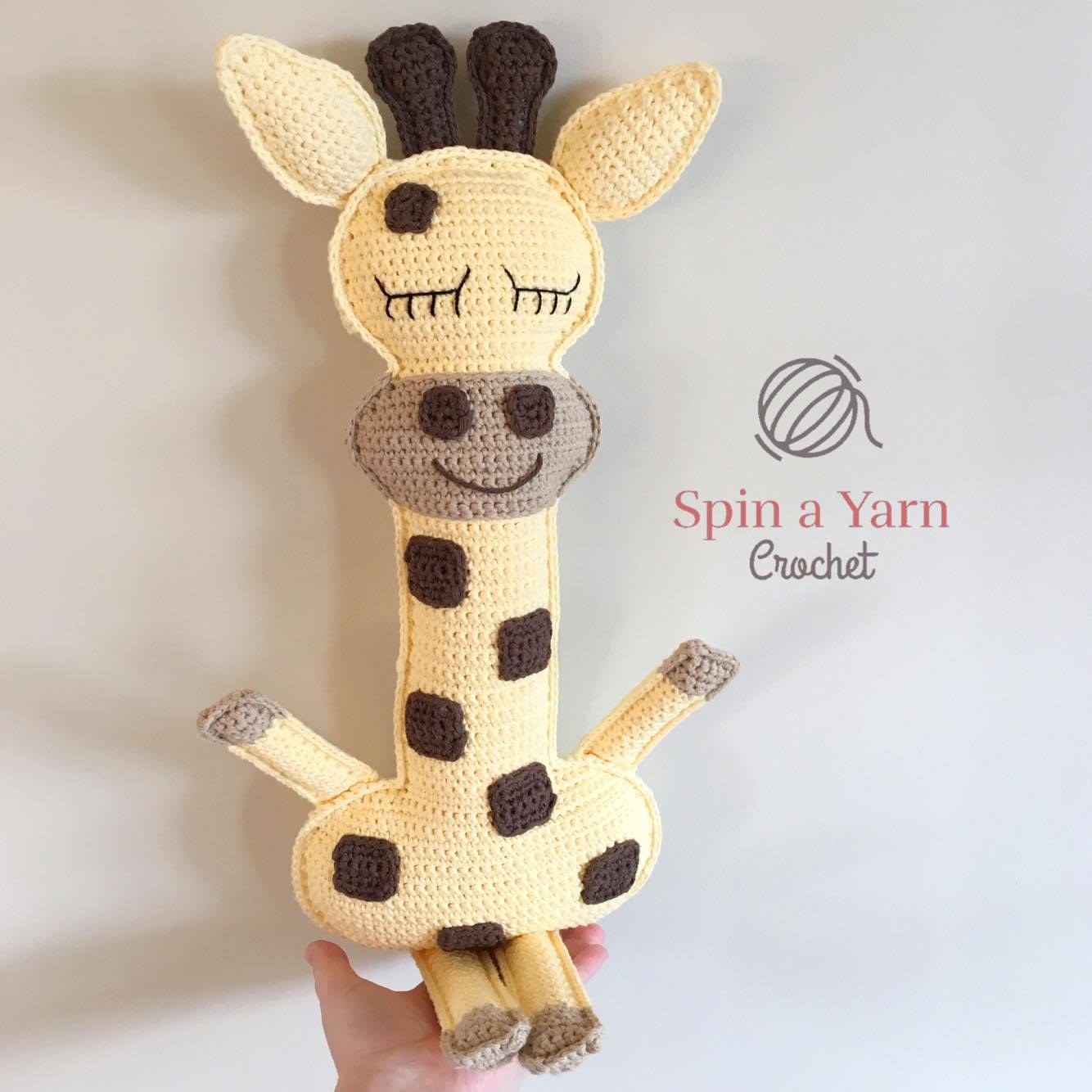 Back yellow giraffe panel laid flat beside front panel