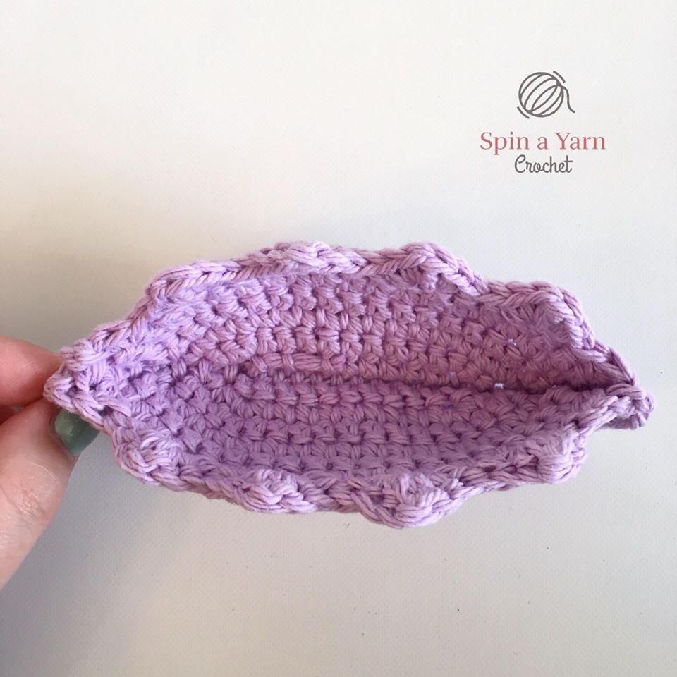 Crochet eggshell top view