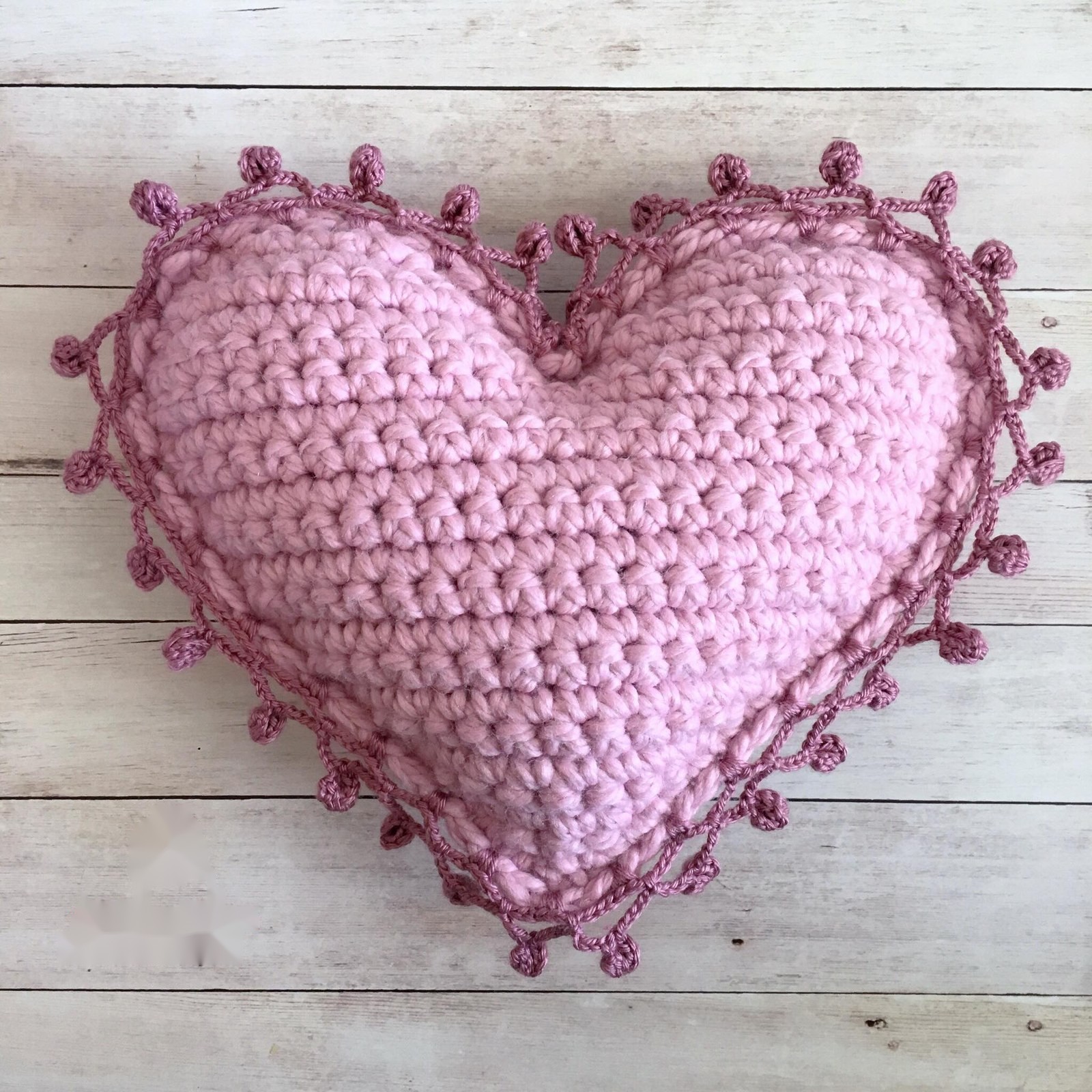 Pink heart pillow