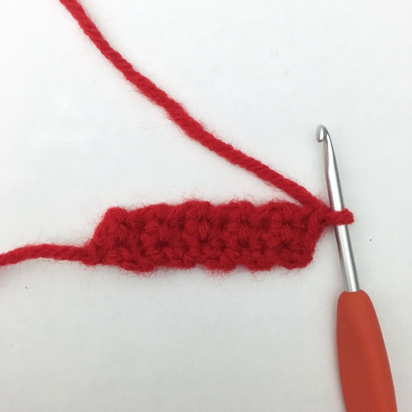 Partially crocheted leg
