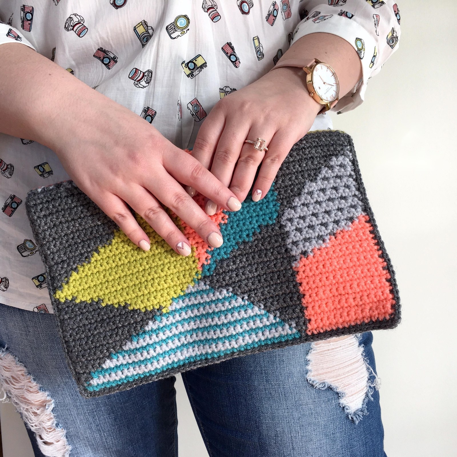 Person holding clutch