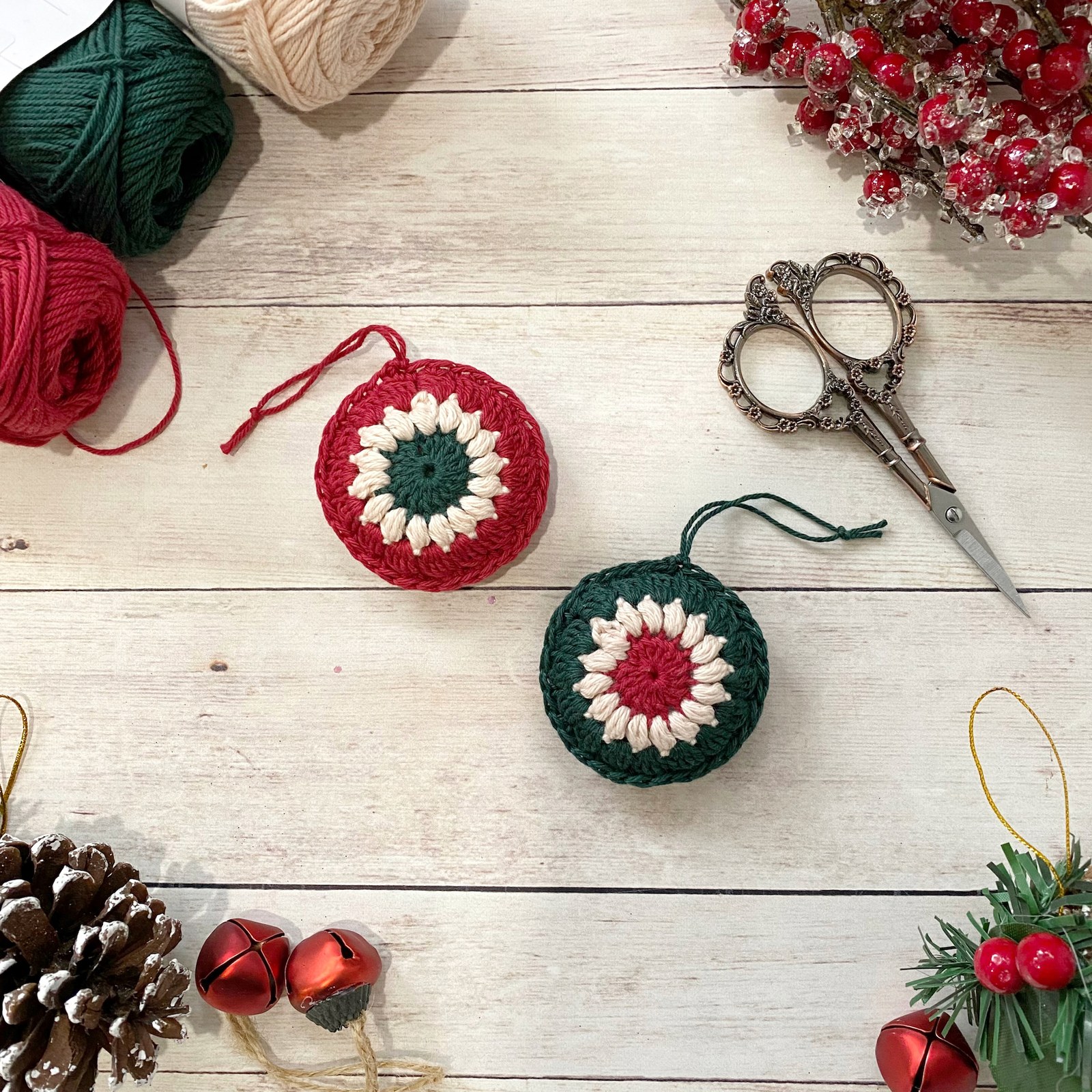Granny Circle Ornament Free Crochet Pattern