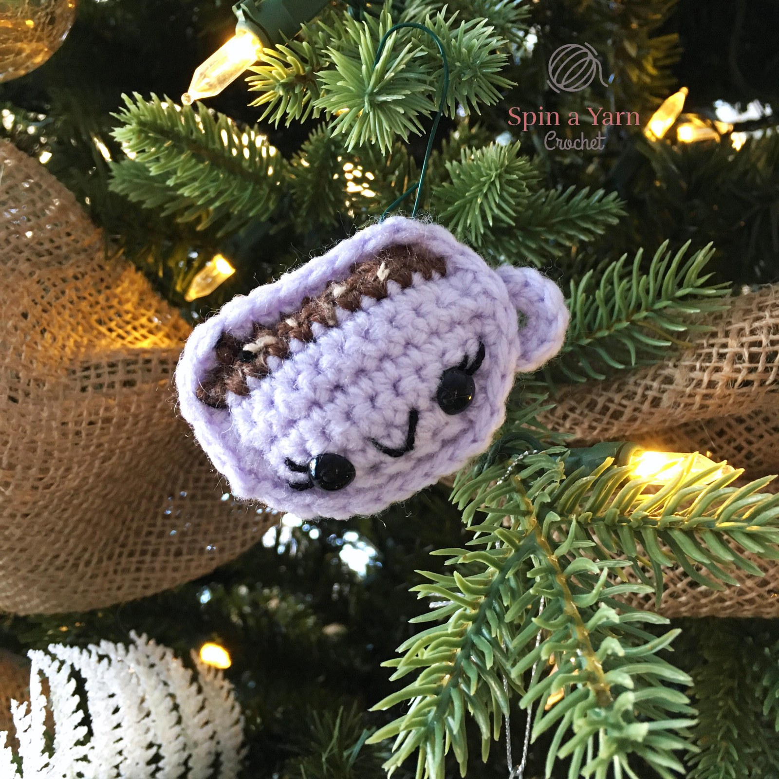 Completed purple mug on tree