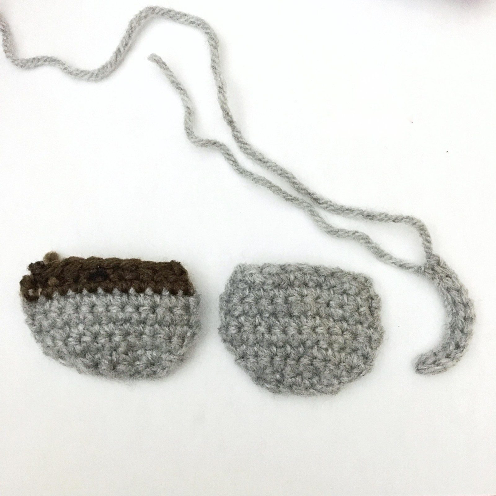 Crochet pieces before adding face