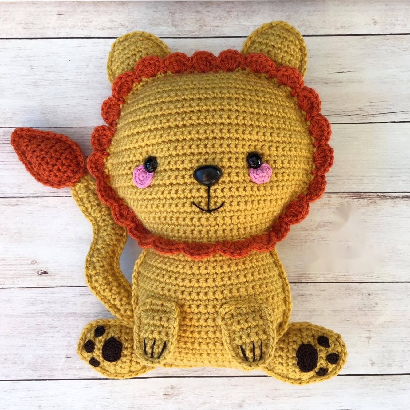 Handmade crochet Ragdoll Lion Free Crochet Pattern finished item