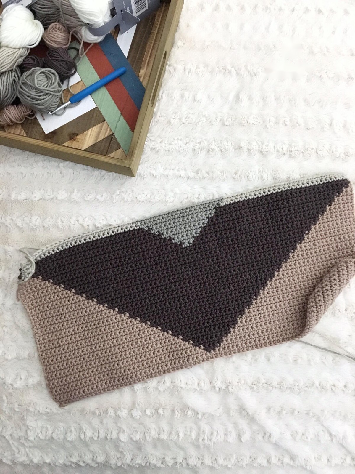 partially completed wall hanging
