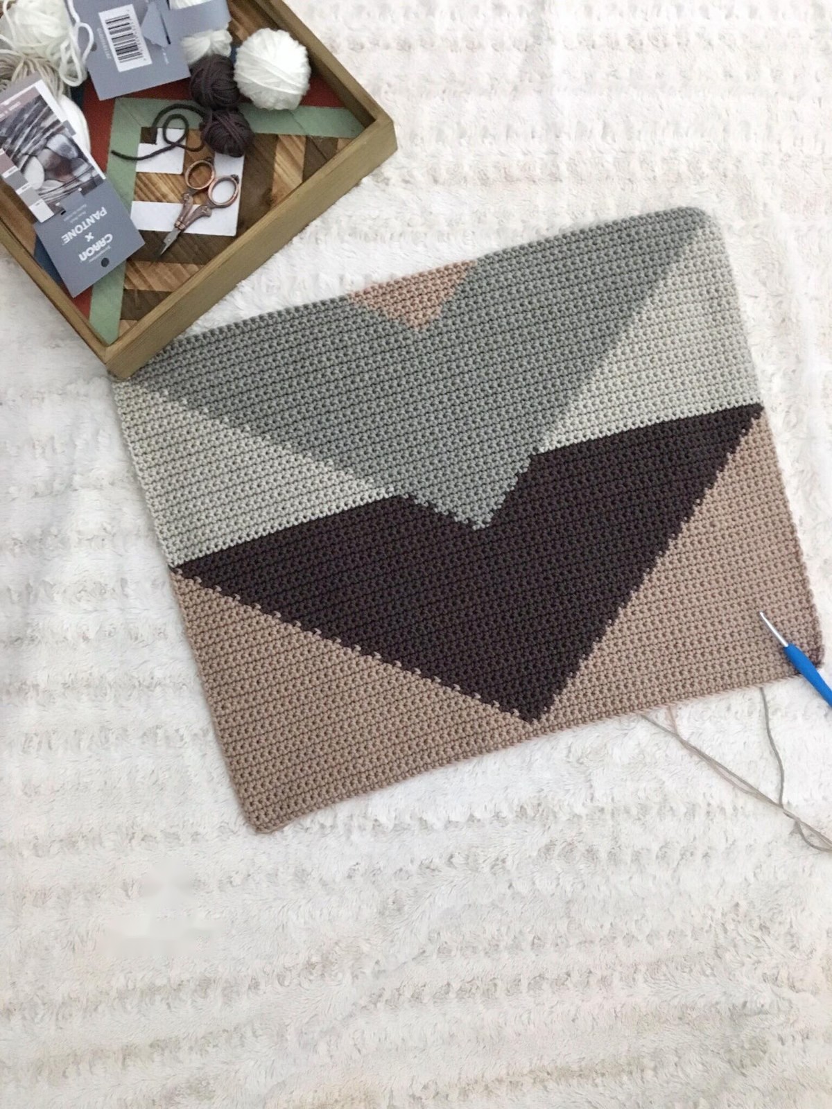 partially completed wall hanging