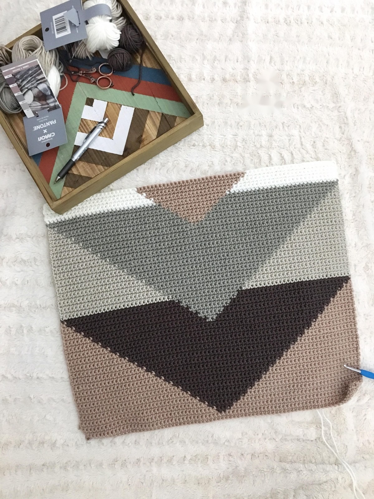 partially completed wall hanging