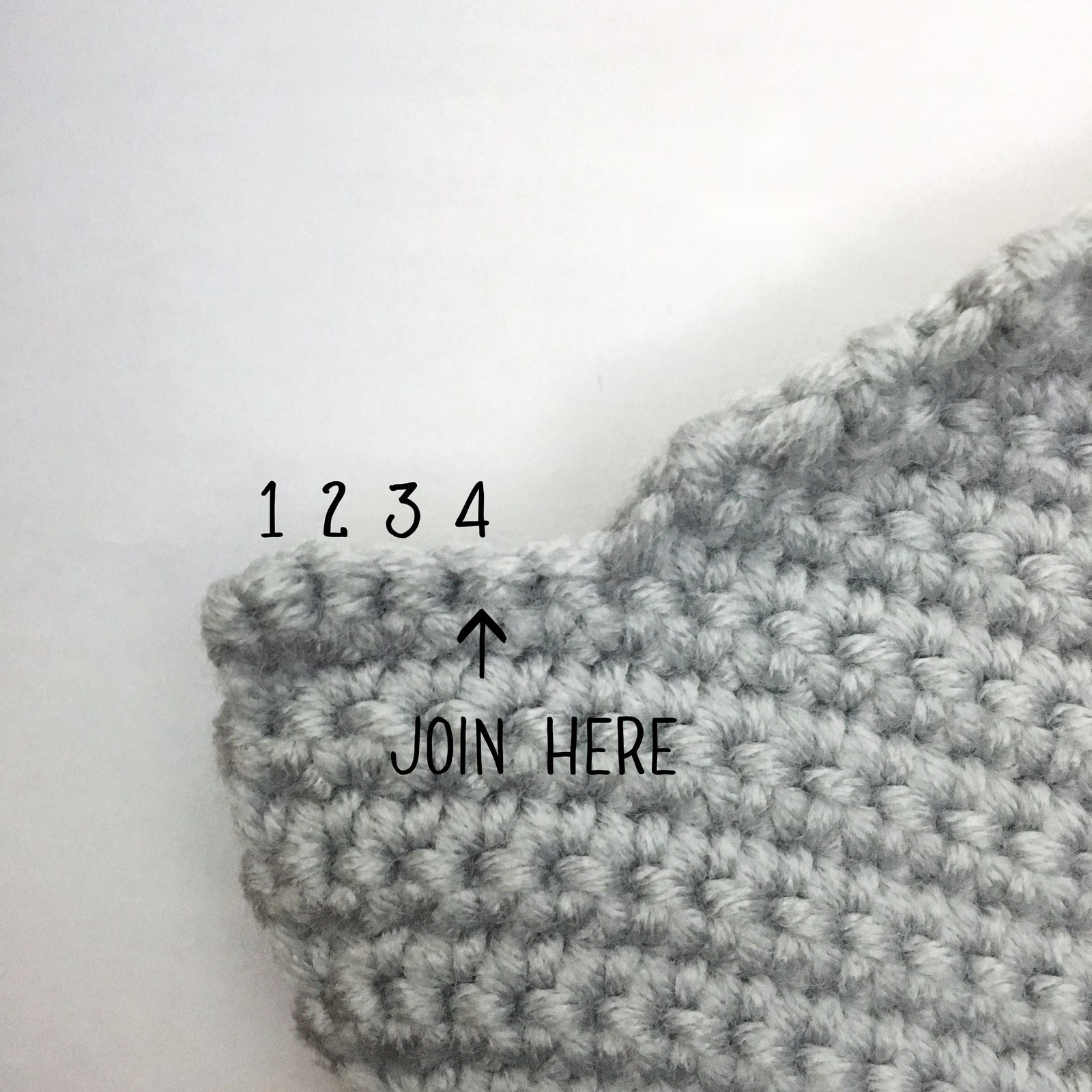 Partially crocheted head