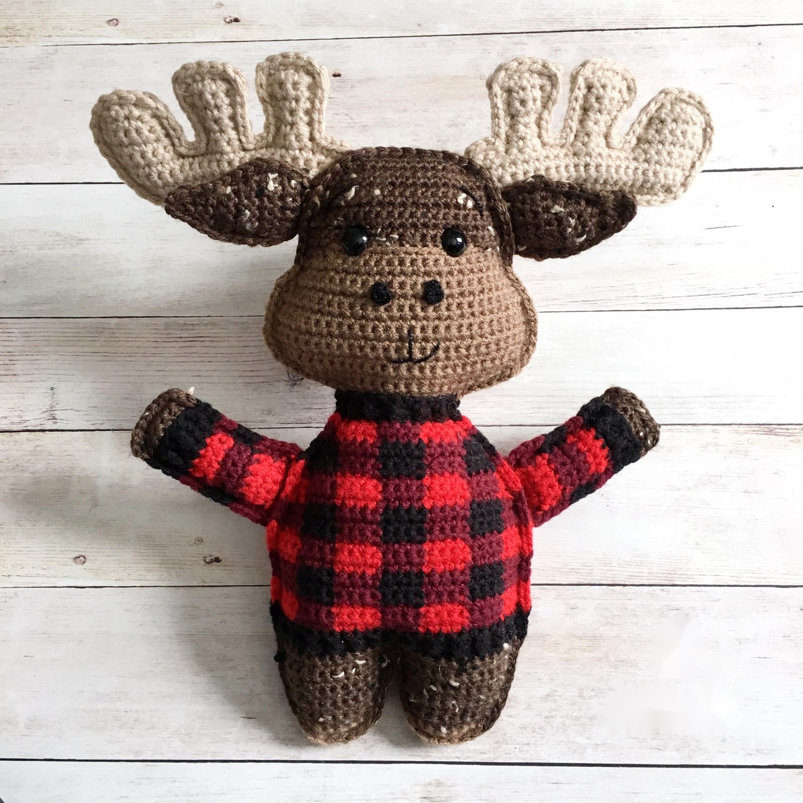 Handmade crochet Moose Amigurumi Free Crochet Pattern finished item